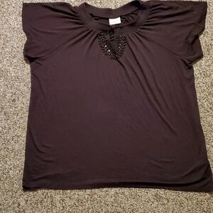 𝅺JACLYN Smith Soft Brown Beaded Top NWT Sz L